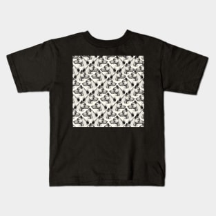 Pattern with a drawing of a dog head in profile Kids T-Shirt